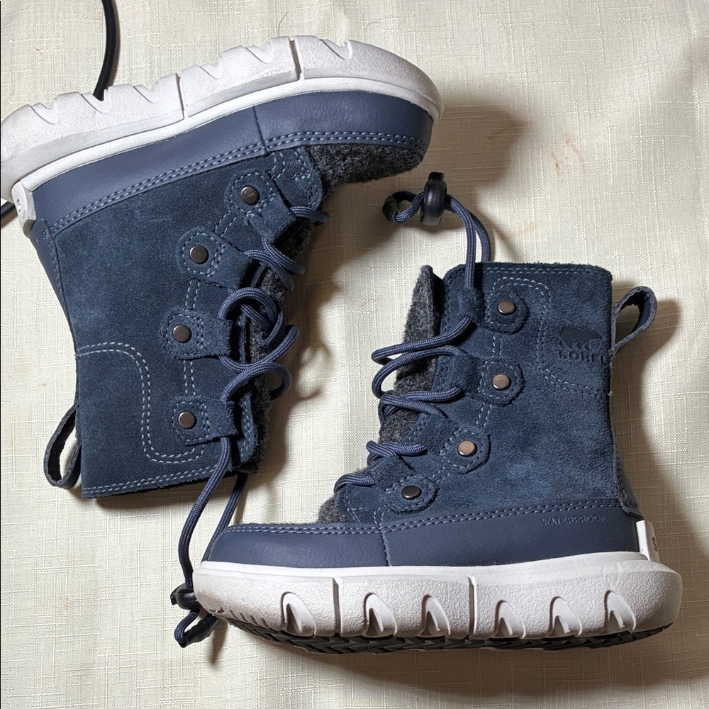 Sorel Kids USA 8 Suede Navy Blue Boots